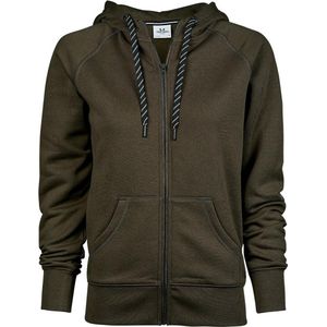 Tee Jays Dames/dames Manier Zip Hoodie (Donkere Olijf)