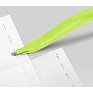 Nietjesverwijderaar Pen Universele penvorm Magnetische kop Naaldverwijderaar Eenvoudige plastic structuur Gereedschap Nietjestrekkers voor kantoor School en thuis [Groen]