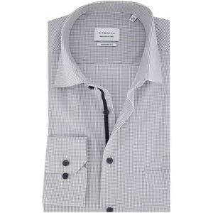 Eterna overhemd grijs borstzak comfort fit