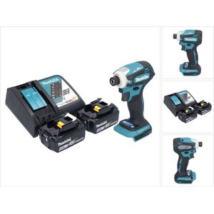 Makita DTD 172 RM accu-slagmoersleutel 18 V 180 Nm 1/4"" borstelloos + 2x oplaadbare accu 4.0 Ah + lader