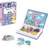 Janod - Magnetibook Unicorn - Magneetboek Speelset Inclusief 44 Magneten En 10 Voorbeeldkaarten - Geschikt vanaf 3 Jaar