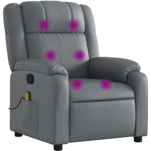 vidaXL - Massagestoel - Grijs - Kunstleer