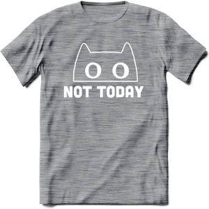 Not Today - Katten T-Shirt Kleding Cadeau | Dames - Heren - Unisex | Kat / Dieren shirt | Grappig Verjaardag kado | Tshirt Met Print | - Donker Grijs - Gemaleerd - L