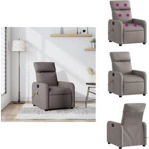 vidaXL Massagestoel - Massagestoelen - Zitstoel - Leunstoel - Massagestoel verstelbaar stof taupe