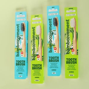 Bamboe Tandenborstel Set | 2x Soft + 2x Medium | Diamond Design