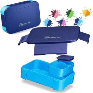 Broodtrommel Extreem Sterke Bento Box Lunchbox Voor Kinderen - Ideaal Voor Kinderopvang en School - Blauw/Lichtblauw