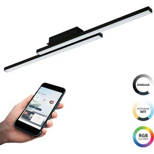 EGLO connect.z Fraioli-Z Smart Plafondlamp - 105,5 cm - Zwart/Wit - Instelbaar RGB & wit licht - Dimbaar - Zigbee