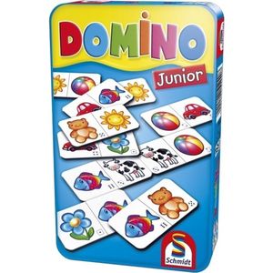 Domino Junior in Tin Box Pocketeditie - Geschikt voor 2-6 spelers vanaf 4 jaar