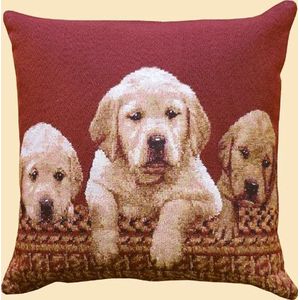 Kussenhoes - Honden - 3 puppies rood - Dogs - 314