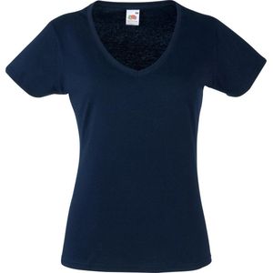 Fruit Of The Loom - Valuegewicht V-hals T-shirt - Donker Marine - Dames
