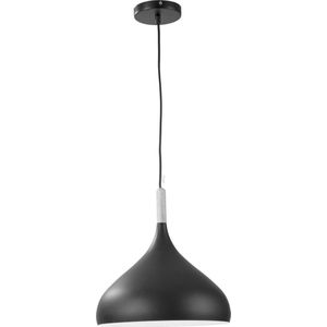 Hanglamp Modern Zwart Rond Aluminium en Hout - Valott Riikka