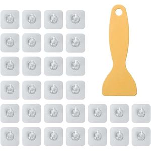 Naadloze transparante haken - Set van 30 stuks met kunststof schraper