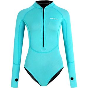 Bovista Wetsuit Dames - Swimsuit - Shorty - Surfpak - Duikpak - Lange Mouw - Zwemsuit - Blauw - XS