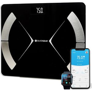 Weegschaal Slimme Weegschaal - Bluetooth Digital Weegschaal - Smart Body Analysis Scale met App - Meet BMI Gewicht Water Proteïne Botgewicht BMR - Zwart
