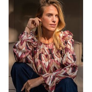 Je m'appelle Dames Top Met stretch - Rood - Maat S