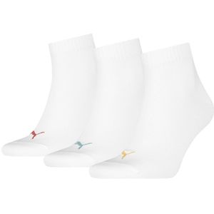 PUMA - Quartersokken - Wit - 3-pack - Unisex