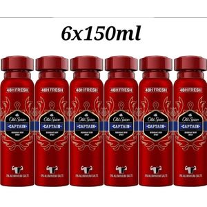 Old Spice Captain BodySpray - 6 x 150 ml