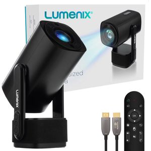 Lumenix X1 PRO Mini Beamer - 4K - Android 11.0 - WiFi 6 - Bluetooth 5.2 - Zwart