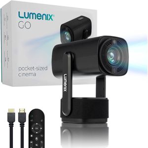 Lumenix X1 PRO Mini Beamer - 4K - Android 11.0 - WiFi 6 - Bluetooth 5.2 - Zwart