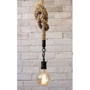 Vintage Touwlamp - Hanglamp - Scheepstouw - 200 cm - E27 Fitting