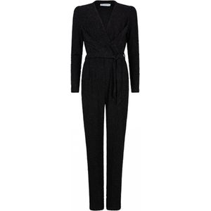 Lofty Manner - Jumpsuit Hannah - Zwart - Met Aangesloten Mouwen