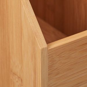 Tijdschriftenhouder bamboe MDF bureau 30 x 12 x 23 cm natuur-wit A4 formaat - html tijdschriftencassette. tijdschriftenhouder wand