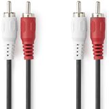 Nedis Stereo-Audiokabel - 2x RCA Male - 2x RCA Male - Vernikkeld - 3.00 m - Rond - Zwart - Doos