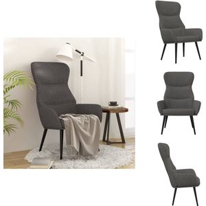 vidaXL Relaxstoel - Relaxstoelen - Fauteuil - Relaxfauteuil - Relaxstoel stof donkergrijs