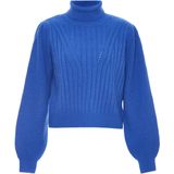 Dreimaster - Trui met Coltrui - Blauw - Dames