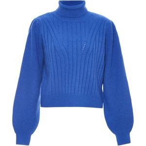 Dreimaster - Trui met Coltrui - Blauw - Dames