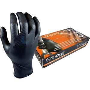 M-Safe 246BK Nitril Grippaz handschoen - zwart - maat S - 50 stuks