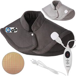 Verwarmingskussen voor schouder, nek en rug met automatische uitschakeling - Elektrisch warmtekussen met 6 temperatuurniveaus en LED-afstandsbediening