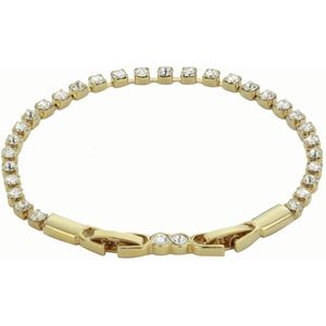Traveller Armband - Dames - Tennisarmband - Goudkleurig - Kristal - Preciosa Crystals - Lengte Verstelbaar 18-20,5 cm - Verguld - 157498