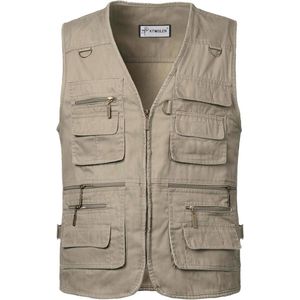Heren outdoor vest met meerdere zakken voor vissers, jagers en wandelaars
