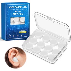 Zachte witte oordopjes - 12 stuks - Herbruikbare siliconen oordopjes voor lawaai-reductie tijdens slapen, werken en leren