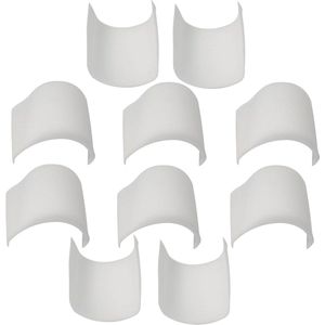 Allecto Plus - Set van 5 paar schouderpads voor kleding - 250 x 120 x 19 mm - wit - mode accessoires voor dames en heren - voor naaien van jassen, pakken, hemden en jurken - schuim-padding