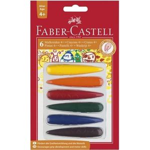 Faber Castell Waskrijt FC potloodvormig 6 - stuks heldere kleuren uitgumba