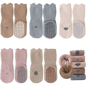 5 paar winter sokken voor baby en kinderen met anti-slip grip