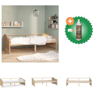 vidaXL Bedbank 3-zits massief grenenhout 90x200 cm - Bed - Inclusief Houtreiniger en verfrisser