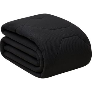 HappyBed Wasbaar dekbed zonder overtrek 240x200 - Bedrukt dekbed zonder hoes - Hoesloos Dekbed met Print - All year dekbed enkel - Lits Jumeaux - Black