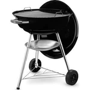 Compact Kettle Houtskoolbarbecue 57 Centimeter | Barbecue Met Deksel | Standaard En Wielen| Vrijstaande Outdoor Oven, Smoker & Kookplaat - Zwart (1321004)