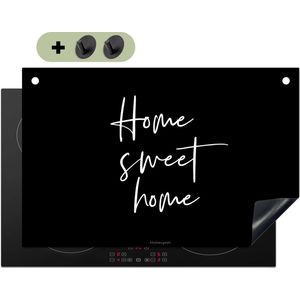 KitchenYeah® Inductie beschermer 85x55 cm - Zwart - Quote - Home Sweet Home - Kookplaataccessoires - Afdekplaat voor kookplaat & Spatscherm achterwand - Inductiebeschermer - Inductiemat - Inductieplaat mat - Keuken decoratie