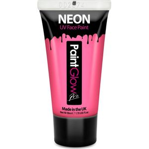 PaintGlow - UV Face & Body paint - Blacklight verf - Festival make up - 50 ml - Roze