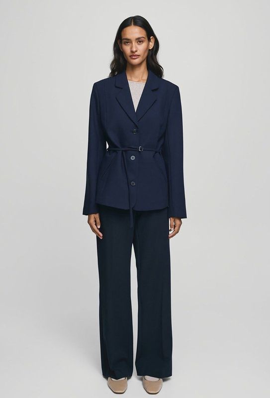 Moss Copenhagen - 19431 Freylia Pants - Mari Blue Melange - Dames Broeken