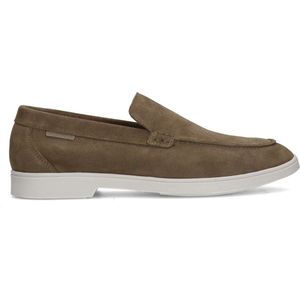 Manfield - Heren - Taupe suède loafers - Maat 47