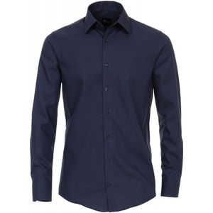 Venti - Heren Overhemd - Poplin - Strijkvrij - Regular fit - Navy