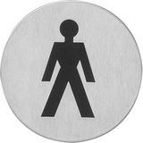 Intersteel Pictogram herentoilet zelfklevend rond rvs geborsteld