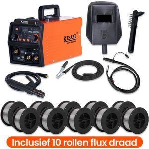 Kibani - MIG-300PRO - Lasapparaat - Incl. 10 Rollen Lasdraad - IGBT-Inverter-Technologie - Semi-Automatische Omvormer