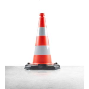 Verkeerskegel 50cm met Reflecterend Folie Klasse 2