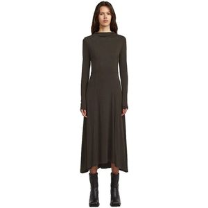 Drape Jersey Jurk - Bruin - Dames